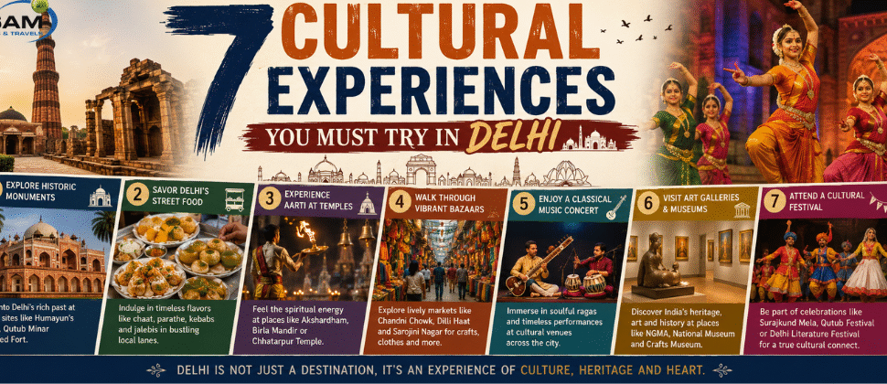Cultural experiences in Delhi featuring heritage, food, festivals, and local traditions.